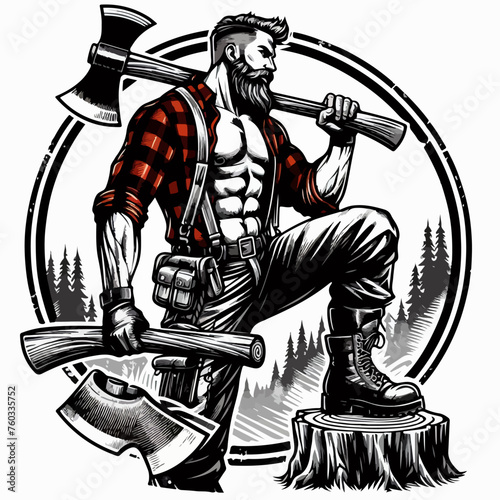axeman logo template vector illustration