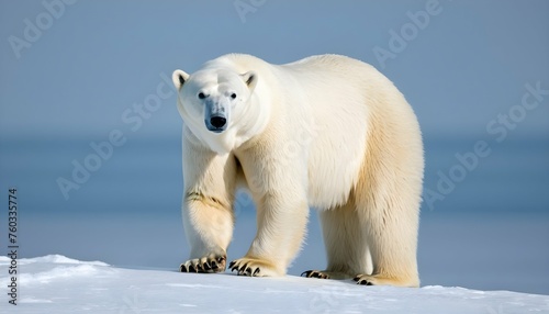 A Polar Bear With Its Eyes Narrowed Scanning The