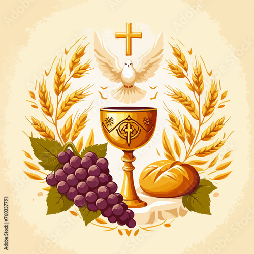 sacrament of baptism invitation card banner poster illustration