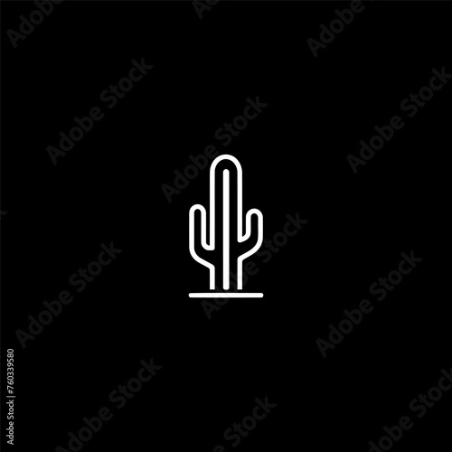 Cactus logo vector icon design flat