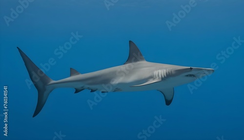 A Hammerhead Shark Patrolling The Edge Of A Drop O Upscaled 7