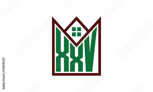 XXV initial letter real estate builders logo design vector. construction, housing, home marker, property, building, apartment, flat, compartment, business, corporate, house rent, rental, commercial photo