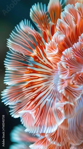 The intricate design of a feather duster worm showcasing its natural patterns and colors photo