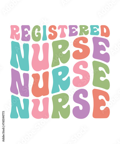 Registered nurse t shirt design print template