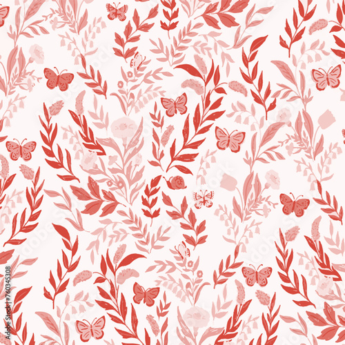 Pattern flower floral spring blossom illustration vector fabric textile design leaf leaves