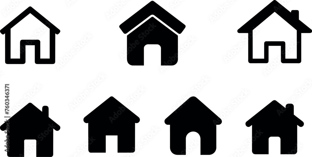 Set Of Home Icon Vector Art