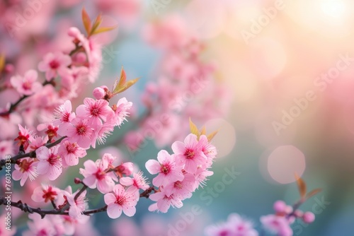 Spring background with blooming cherry tree © Igor
