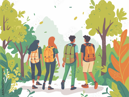  A group of friends navigate a scenic trail laughter echoing amongst the trees as they share stories and admire the beauty of nature. 
