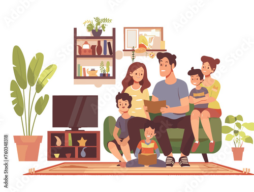  A family holds a video call with loved ones stationed overseas sharing stories and celebrating the holiday even though physically apart. 
