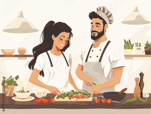  A couple takes a cooking class together learning a new skill enjoying delicious food and creating lasting memories in the kitchen. 