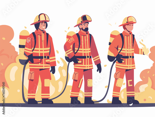  A group of firefighters work together to extinguish a blaze their teamwork and coordination crucial in saving lives and property. 