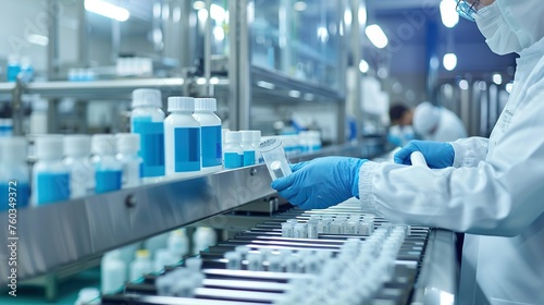 A pharmaceutical manufacturing facility with stringent quality control measures photo