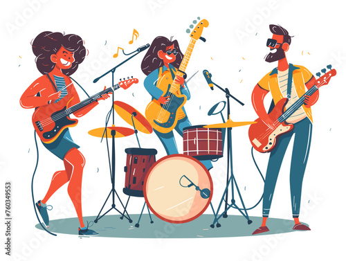  Musicians from different backgrounds improvise together during a jam session listening to and responding to each other creating a spontaneous and dynamic performance. 