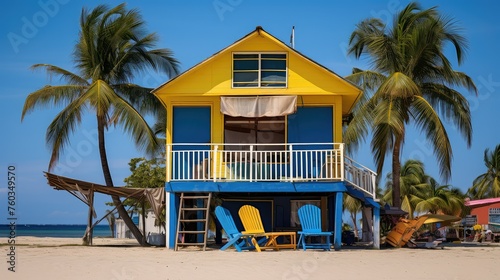 sun summer bungalow building illustration sand ocean  relaxation vacation  paradise tropical sun summer bungalow building