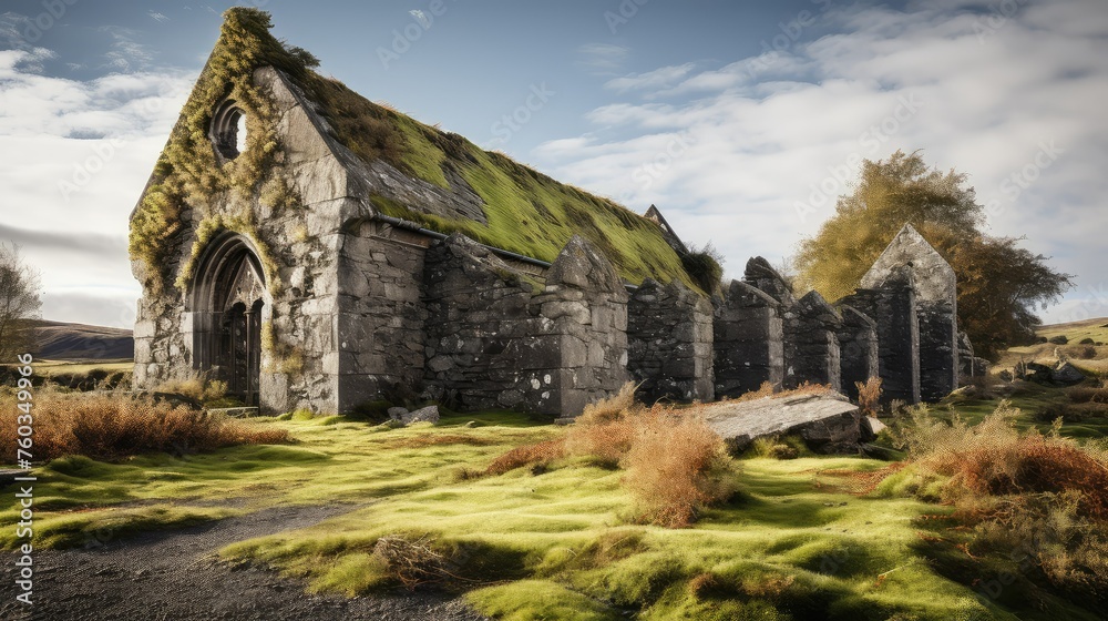 vacant empty church building illustration eerie quiet, forgotten hollow, barren still vacant empty church building