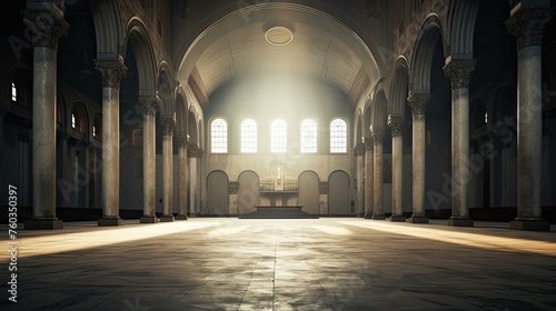 silent empty church building illustration desolate vacant, eerie quiet, forgotten hollow silent empty church building