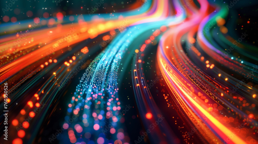 Speed of light visualized as streaking neon on a cosmic highway, deep focus, science fiction atmosphere. Speed of light visualized as streaking neon on a cosmic highway, deep focus, science fiction atmosphere.