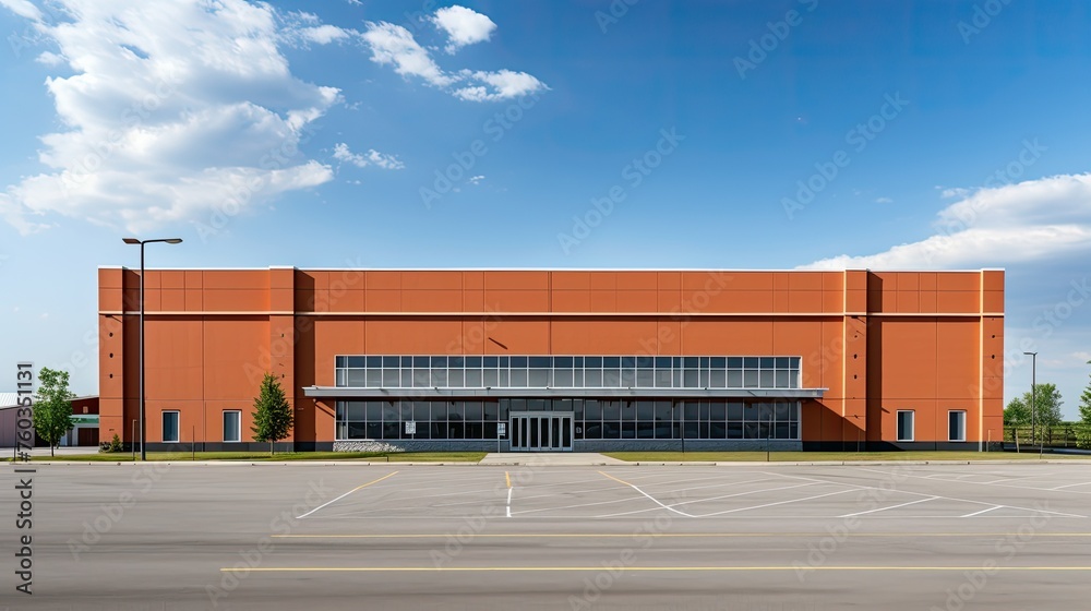 Obraz premium storage property warehouse building illustration commercial development, logistics distribution, facility space storage property warehouse building