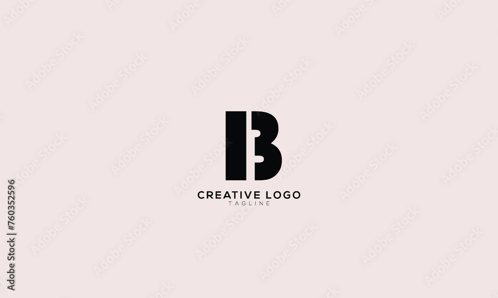 Obraz premium IB Abstract initial monogram letter alphabet logo design