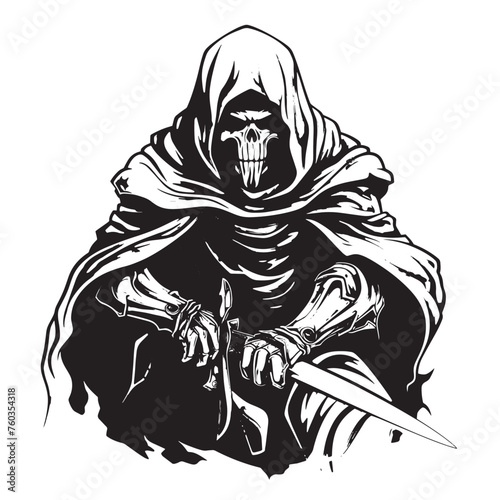 Vector style Death Dealer Line Artwork
