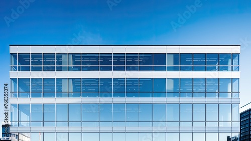 modern exterior office building illustration glass facade  concrete windows  entrance landscaping modern exterior office building
