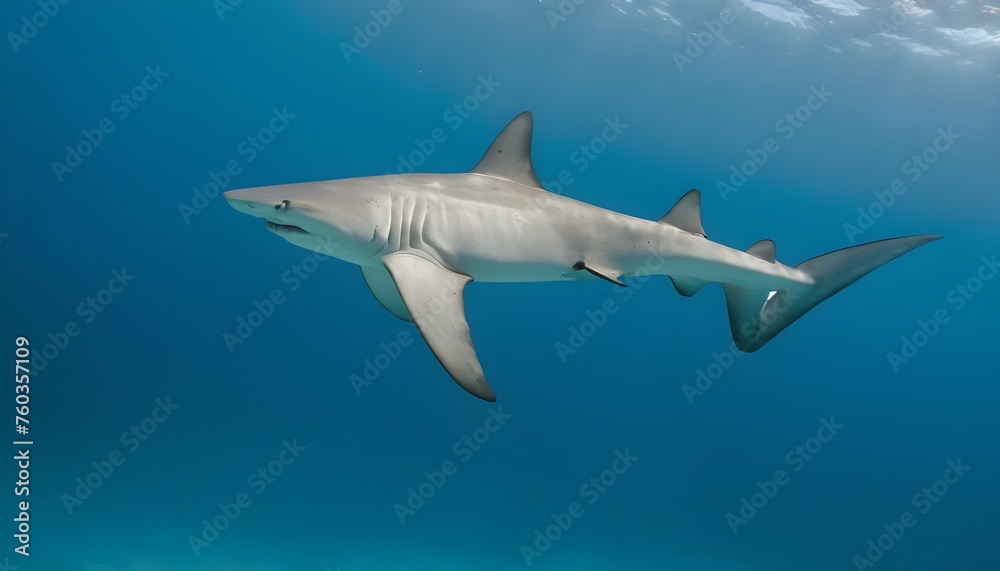 A Hammerhead Shark Swimming In A Tight Formation W Upscaled 3