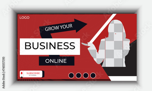 Business Creative   youtube thumbnail and web banner design  for business online webinar conference template 