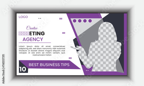 Business Creative   youtube thumbnail and web banner design  for business online webinar conference template 