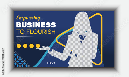 Business Creative   youtube thumbnail and web banner design  for business online webinar conference template 