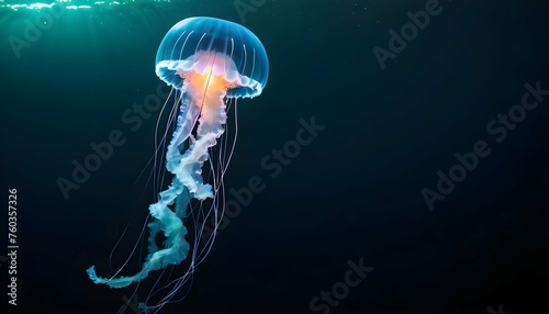 A Jellyfish Pulsating With Bioluminescence