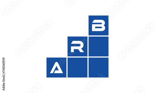 ARB initial letter financial logo design vector template. economics, growth, meter, range, profit, loan, graph, finance, benefits, economic, increase, arrow up, grade, grew up, topper, company, scale