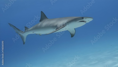 A Hammerhead Shark Patrolling The Edge Of A Drop O