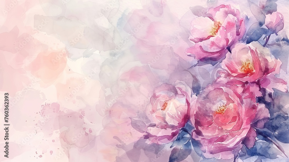 Beautiful floral background of white daffodils and pink cosmo,generative ai,