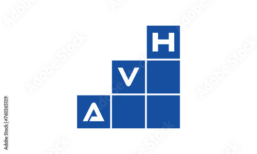 AVH initial letter financial logo design vector template. economics, growth, meter, range, profit, loan, graph, finance, benefits, economic, increase, arrow up, grade, grew up, topper, company, scale photo