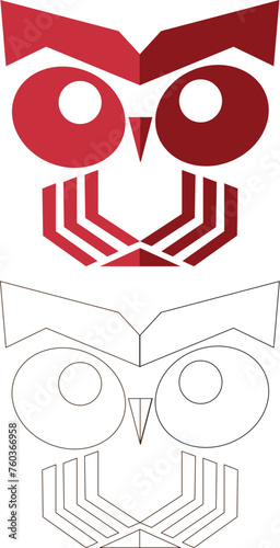 Owl vector color draw paint for kid p5 photo