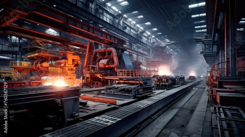 metal manufacture steel mill illustration machinery fabrication, construction processing, plant iron metal manufacture steel mill © sevector