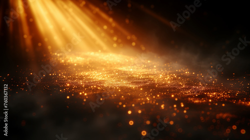 金色の粒子と光