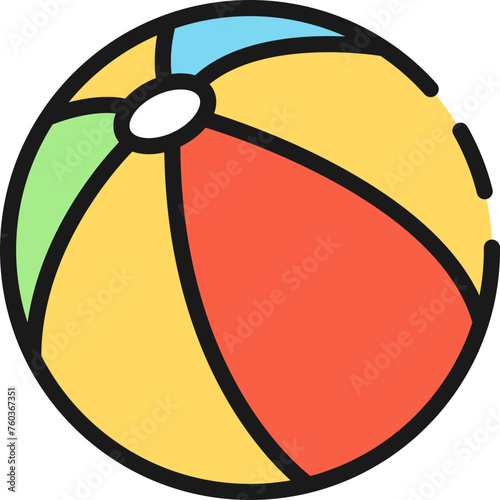 Beach ball line icon
