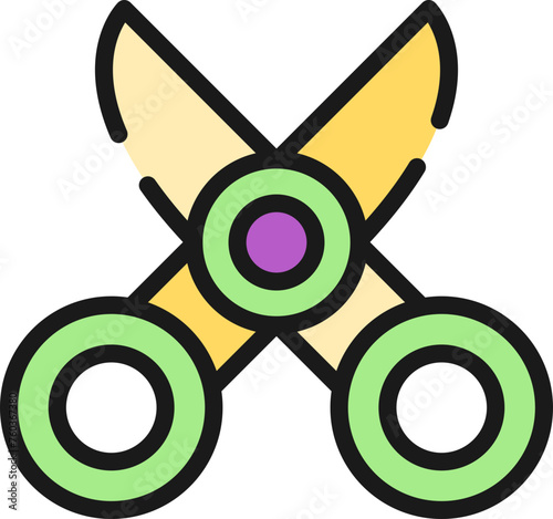 Kid scissor line icon