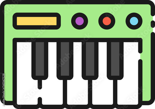 Piano toy line icon