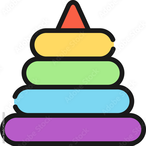 Colorful donut toy line icon