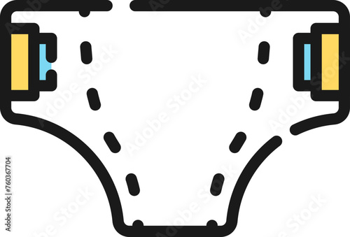 Baby diaper line icon