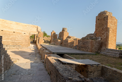 roman odeon theater  in ancient nikopolis area preveza perfecture greece photo