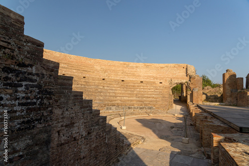 roman odeon theater  in ancient nikopolis area preveza perfecture greece photo