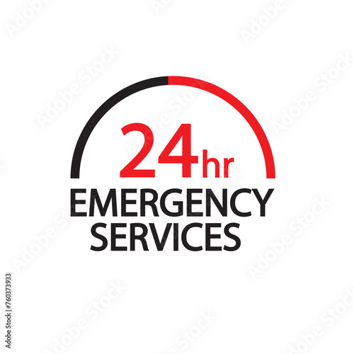 Emergency services 24 hours icon. Vector illustration