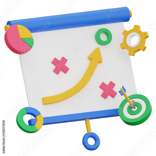 Business Strategy 3d icon isolated on white background.