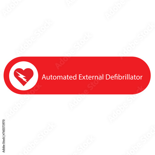 AED,automated external defibrillator aed sign with heart
