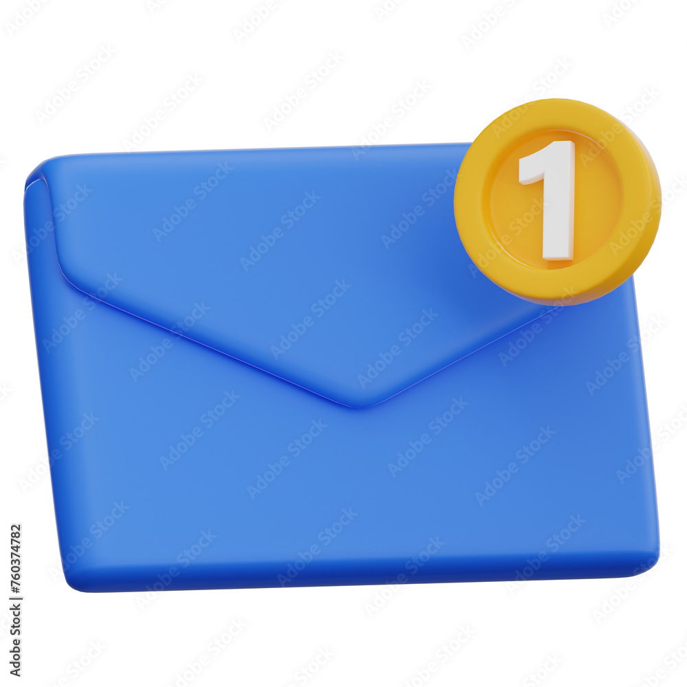 blue mail 3d icon isolated on white background. blue mail 3d icon isolated on white background.