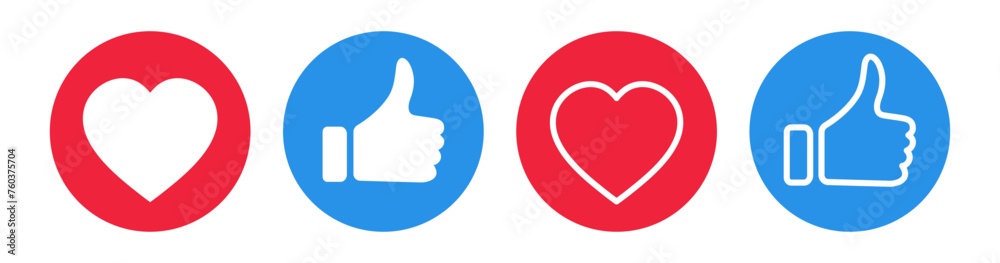 Hand Like. Thumbs up and heart. Vector Illustration Hand Like. Thumbs up and heart. Vector Illustration