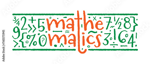 math word and math symbols. math background concept. mathematics and symbols